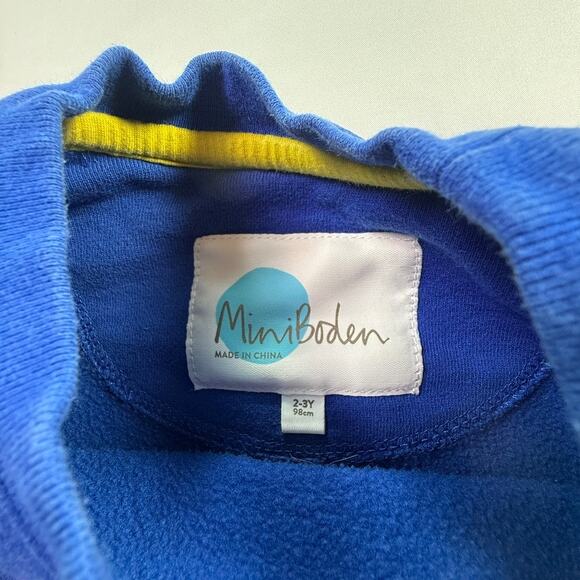 Mini Boden Boys Girls Soccer Ball Rainbow Sweatshirt Blue Size 2-3Y 98cm - Picture 4 of 6